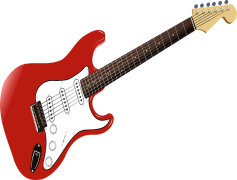 Red Electric Guitar Vector, Musical Instrument, Electric Guitar, Creative Graphic, Vector Art PNG