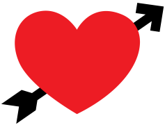 Red Heart Arrow, Heart Motif, Love Symbol, Affection Sign, Romantic Icon PNG