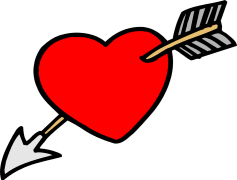 Red Heart Arrow, Valentines Theme, Affection Icon, Love Symbol, Cupid Arrow PNG