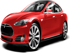 Red Tesla Car, Modern Design, Eco-Friendly, Electric Vehicle, Luxury Sedan PNG