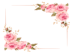 Rose Flower Border Frame, Nature Inspired, Garden Theme, Floral Decoration, Decorative Edging PNG