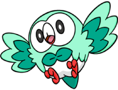 Rowlet Pokemon, Evolutionary Line, Cute Appearance, Grass Type, Flying Moves PNG