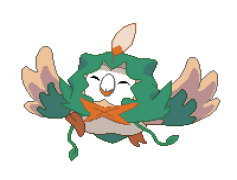 Rowlet Pokemon, Grass Type, Sharp Feathers, Cute Appearance, Sinnoh Region PNG