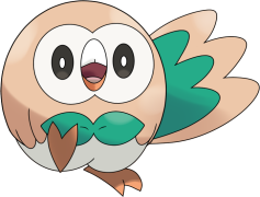 Rowlet Pokemon, Secondary Flying, Stat Boosts, Evolutionary Line, Grass Type PNG