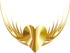 Shiny Gold Heart, Elegant Decor, Love Symbol, Decorative Element, Affection Token PNG