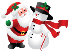 Snowman And Santa Claus PNG