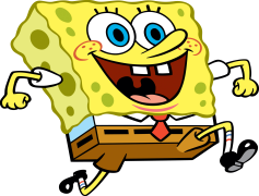 Spongebob Running, Energetic, Bikini Bottom, Animated, Underwater PNG