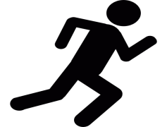 Stick Figure Running Silhouette, Sporty, Exercise, Motion, Athletic PNG