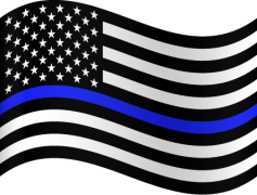 Thin Blue Line Flag, Police Support, Law Enforcement, Tribute, Honor PNG