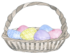 Vector Easter Egg Basket, Seasonal Decor, Spring Decoration, Creative Craft, Holiday Celebration PNG