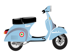 Vespa Scooter, Stylish Ride, Compact Design, Two-Wheeled, Italian Classic PNG