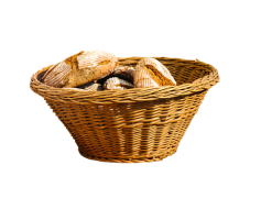 Wheat Bread Slices Wicker Basket, Bread Storage Container, Natural Fiber Basket, Food Presentation, Kitchen Organizer PNG
