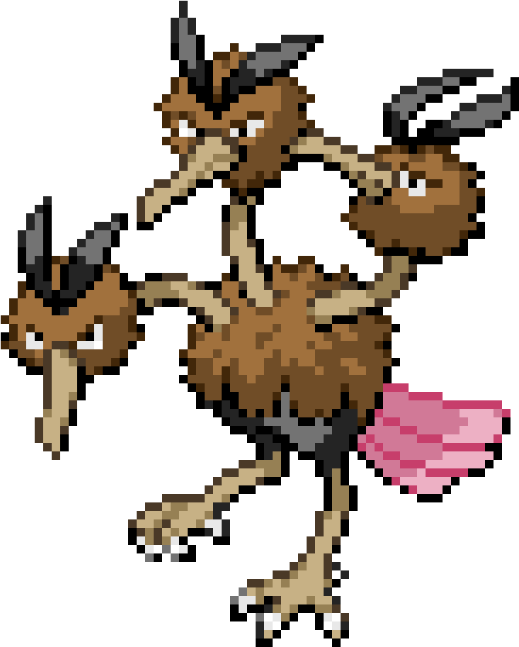 Dodrio Pokemon, Kicking Move, Evolutionary Stage, Triple-Headed, Normal Type PNG