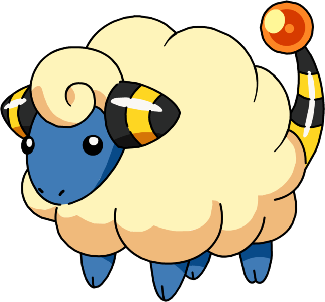 Mareep Pokemon, Generation Two, Electric Type, Evolving Stage, Flock Behavior PNG